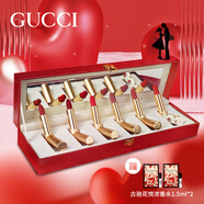 古馳生日禮物女【七夕情人節(jié)禮物】gucci口紅禮盒套裝送女友老婆禮物 6支裝  贈佳人（卡槽禮盒）