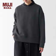 無印良品MUJI 女式 雙層編織 毛圈 運動衫 女士衛(wèi)衣外套女款衣服 BB2NQA3A 炭灰色 XS