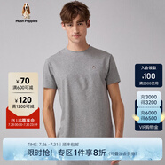 Hush Puppies暇步士男裝夏季純色無(wú)憂搭圓領(lǐng)短袖T恤 038淺灰3 3XL