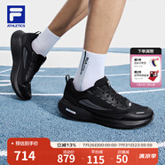 FILA 斐樂官方男鞋NUVOLE 3 RUN路跑鞋男2025夏新款柔云3運動跑步鞋男 黑-BK 43