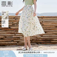 香影碎花a字半身裙女2025夏季新款小清新裙子氣質(zhì)綠色純棉高腰裙 綠花 M 160/84A/95-110斤