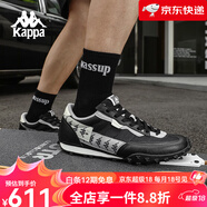 卡帕（Kappa）【新品】2025新款復古串標跑步鞋男款透氣運動(dòng)鞋女休閑 黑色-990 44