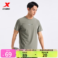 特步【門店同款】運(yùn)動(dòng)t恤新款圓領(lǐng)透氣運(yùn)動(dòng)上衣976329010110 暗水綠 S