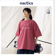 諾帝卡（NAUTICA） 白帆日系潮牌寬松短袖圓領(lǐng)短袖T恤 6FC玫紅色 M _175_96A