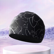 OIMG泳帽女款長(cháng)發(fā)加大不勒頭防水硅膠帽大頭圍成人男士護耳游泳帽 黑色線(xiàn)條[舒適硅膠防水抗氯]