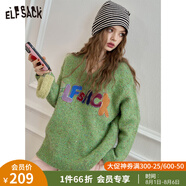 妖精的口袋【博主同款】妖精的口袋彩色毛絨絨字母慵懶風(fēng)毛衣女2025春新款 趣味綠色 厚款 常規(guī) M 常規(guī)