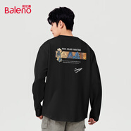 班尼路（Baleno）2025新款國潮長(zhǎng)袖男秋季重磅純棉t恤男士體恤衫寬松潮流上衣男款