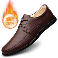 金利來(lái)（Goldlion）官服網(wǎng)方艦店旗牌公牛男鞋休閑皮鞋真皮商務(wù)百搭運動(dòng)休閑鞋英倫百 暗棕系帶【加絨】 38