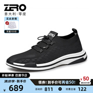 零度Zero透氣網(wǎng)面男鞋夏季新款休閑運(yùn)動鞋飛織戶外鞋子男士輕便旅游鞋 升級款-黑色 43 拍比運(yùn)動鞋小一碼