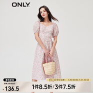 ONLY氣質(zhì)收腰顯瘦中長(zhǎng)裙法式茶歇連衣裙女|123207117 HAH 西洋牡丹花-追單批次1 155/76A/XS