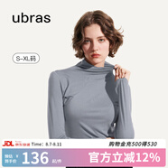 ubras肌底衣長袖上衣基礎打底衫秋冬美拉德穿搭保暖內衣女 半高領-中花灰色 L