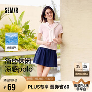 森馬（Semir）POLO衫女涼感抗菌修身襯衫2025夏刺繡休閑通勤套頭衫109325115001