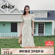 ONLY 2025春季氣質(zhì)復(fù)古方領(lǐng)泡泡袖中長(zhǎng)款連衣裙女|125107026