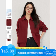 梵希蔓波爾多紅倒立口袋設(shè)計(jì)感襯衫女2025年春季新款純棉開衫上衣 A0370 波爾多紅 M