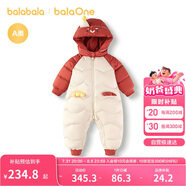 巴拉巴拉balaOne童裝兒童羽絨服連體衣2025冬裝哈衣爬服萌趣208425120204