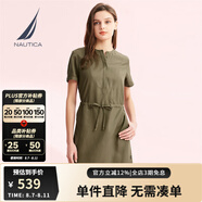 諾帝卡（NAUTICA）【商場同款】女裝春夏新款萊賽爾混紡親膚休閑連衣裙女42DO01 深綠色3DN L