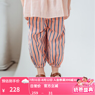 happyology英國(guó)女童七分褲純棉英倫條紋洋氣寬松休閑褲兒童褲子 阿爾伯特條紋 86 (86cm)