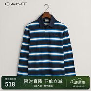 GANT/甘特新款男士時(shí)尚條紋撞色長(zhǎng)袖T恤 433-夜藍(lán)色 L