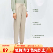 網(wǎng)易嚴選春夏神褲微彈高腰顯瘦西裝褲錐形褲女通勤輕復古時尚垂感 淺米駝*錐形褲 M (165/68A)