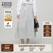 Teenie Weenie小熊女裝半身裙2025夏季新款清新活力時(shí)尚豎條紋裙子 條紋 M