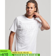 superdry極度干燥男士T恤短袖LOGO圓領夏季休閑 WHITE S