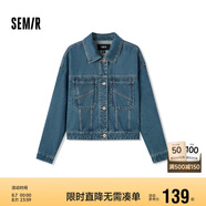 森馬牛仔外套女寬松落肩做舊潮酷街頭春秋夾克工裝風(fēng)109524108009