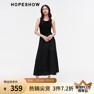 紅袖商場(chǎng)同款高級(jí)感連衣裙夏季2024新款女裝異材質(zhì)拼接收腰顯瘦背心裙 黑050 M