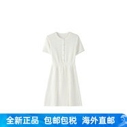 歐時力（OCHIRLY）小香風(fēng)格子針織連衣裙小黑裙白裙氣質(zhì)2025夏季新品 白色 L