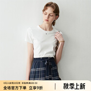 顏域簡(jiǎn)約純色短袖T恤女夏裝新款時(shí)尚氣質(zhì)ol通勤直筒顯瘦上衣 白色 XL