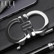 ELLE HOMME男士頭層牛皮帶 輕奢304不銹鋼扣頭自動扣腰帶  生日禮物送男友