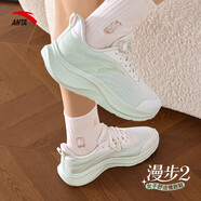 安踏漫步丨運動鞋女鞋夏季輕質(zhì)皮網(wǎng)面軟底輕質(zhì)跑鞋緩震耐磨跑步鞋女