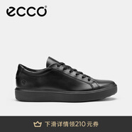 愛(ài)步（ECCO）25年早秋新款牛皮輕奢經(jīng)典休閑板鞋 柔酷60周年525464 黑色42