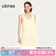 ubras虞書欣同款云棉草本背心裙吊帶睡衣女家居服居家舒適透氣 不帶杯背心裙-奶油布丁色 L