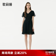 歌莉婭薄紗小黑裙夏裝顯瘦女裝宴會(huì )連衣裙小個(gè)子公主裙1A5H4H8W0 00B黑色 XXL
