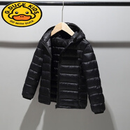 G.duck反季兒童輕薄羽絨棉服男童女童棉衣寶寶外套中大童棉襖童裝秋冬季 黑色 110 建議身高100-110cm年齡4-5歲