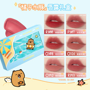 端莊女孩 DEMURE&GIRL【卡皮巴拉】Colorkey珂拉琪冰淇淋甜品迷你唇露新年唇釉禮盒套裝 迷你唇露禮盒6支裝(橘子水豚)