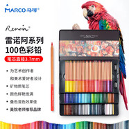 馬可（MARCO）雷諾阿油性彩色鉛筆100色鐵盒套裝專業(yè)美院老師推薦繪畫涂色畫筆專業(yè)美術(shù)生日禮物開學(xué) 速寫