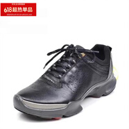 愛(ài)步（ECCO）潮流男鞋戶(hù)外Biom健步牛皮運動(dòng)休閑鞋男鞋旅游鞋鞋091504 黑底+黑 灰底+銀邊 39