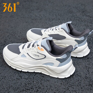 361°男鞋運(yùn)動(dòng)鞋子男跑步鞋361度夏季網(wǎng)面舒適軟底休閑慢跑鞋 煙灰/燕麥奶 39