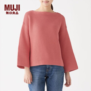 無(wú)印良品 MUJI 女式 平針編織 一字領(lǐng)毛衣 W9SA003 玫瑰紅 S