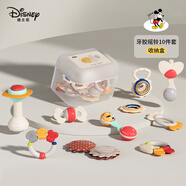 迪士尼（Disney）嬰兒玩具新生兒禮盒見面禮寶寶1-2歲百天滿月生日安撫玩具禮物 迪士尼牙膠【十件套】收納盒