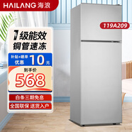 海浪小冰箱特價家用小型出租房宿舍雙門省電冷凍冷藏一級能效節(jié)能迷你電冰箱 119L一級節(jié)能/銅管制冷/靜音速冷
