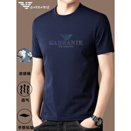 EMPORIO ARMANI EA7阿瑪尼短袖t恤男2025新款涼感上衣圓領(lǐng)體恤汗衫 A18藏青 3XL 185 165-180斤