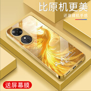 越厷適用暢玩60m手機(jī)殼防摔保護(hù)電鍍鋼化玻璃外殼全包超薄男女新款耐磨防刮手機(jī)套鳳凰錦鯉荷花 鳳舞祥云-G7863【送屏幕膜】 暢玩60m