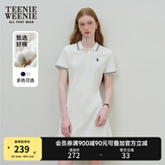 Teenie Weenie小熊休閑通勤氣質(zhì)收腰Polo白色連衣裙夏裝連身裙女裝裙子 象牙白 M (165)