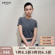 艾諾絲雅詩(shī)【商場(chǎng)同款】2025夏季新品顯瘦短袖T恤內搭打底衫上衣女40426101 煙草灰 S