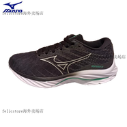 美津濃（MIZUNO）男女WAVE RIDER 26緩震回彈防滑耐磨透氣慢跑跑步鞋 J1GD220372黑色/綠色(女) 36.5 230