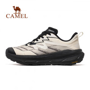 駱駝（CAMEL）風(fēng)速戶(hù)外運動(dòng)鞋男女款2025春夏季新款厚底減震百搭跑步鞋 X14C097617象牙白/黑男款 38