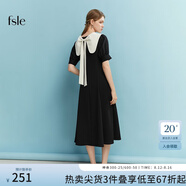 范思藍(lán)恩范思藍(lán)恩22FS2759法式連衣裙女夏季溫柔風(fēng)甜美氣質(zhì)顯瘦長(zhǎng)裙小黑裙 黑色 L