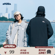 熊貓·本（ben.panda）棉服男潮牌翻領(lǐng)寬松休閑秋冬工裝棉衣多穿情侶外套 灰藍(lán)色（A款) L